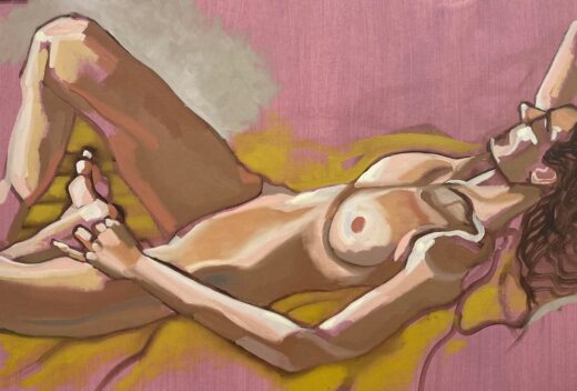 Reclining Nude Purple by Tarja Laine