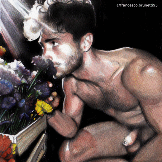 Smelling Flowers Francesco Brunetti artist