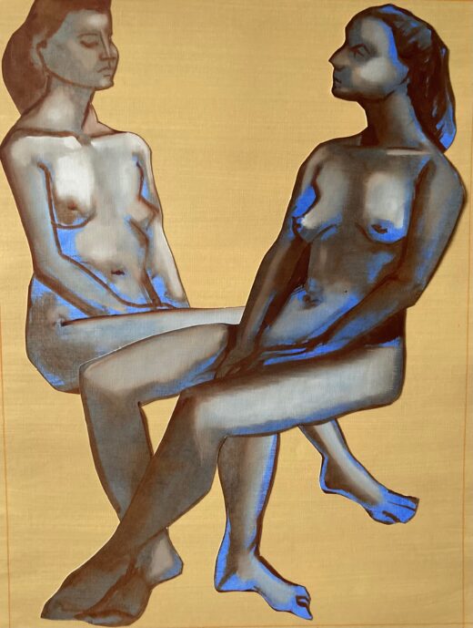 Two Seated Nudes by Tarja Laine